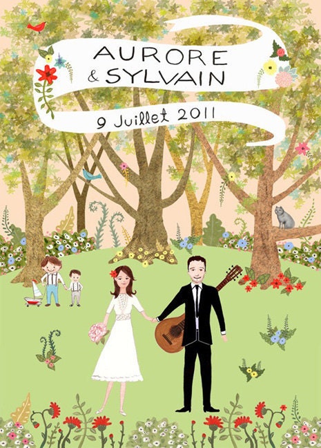 Customized Couple Portrait - Invitations Design