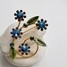 Vintage Sapphire Blue Flower Brooch