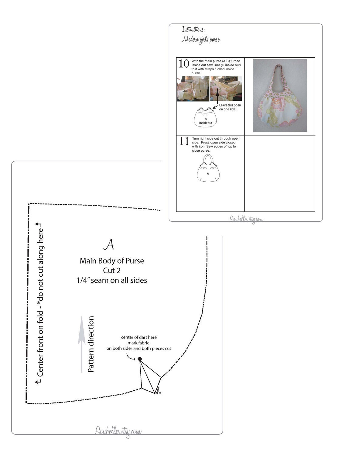 PDF pattern for a mod baby girl hat - sewing pattern