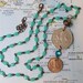 Barbados, Vintage Coin Necklace - - Fresh Seafood - - flying fish sandwich - island - Caribbean - Ocean