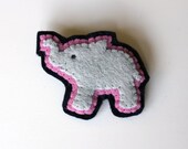 Elephant Brooch, Animal Brooch,  Felt Pin