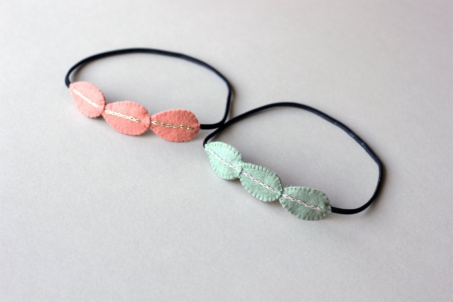 Grecian headband - Modern sage green leaf hair accessory