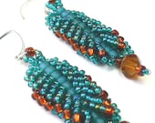 Flat spiral beadweaving tutorial and earring and bracelet pattern