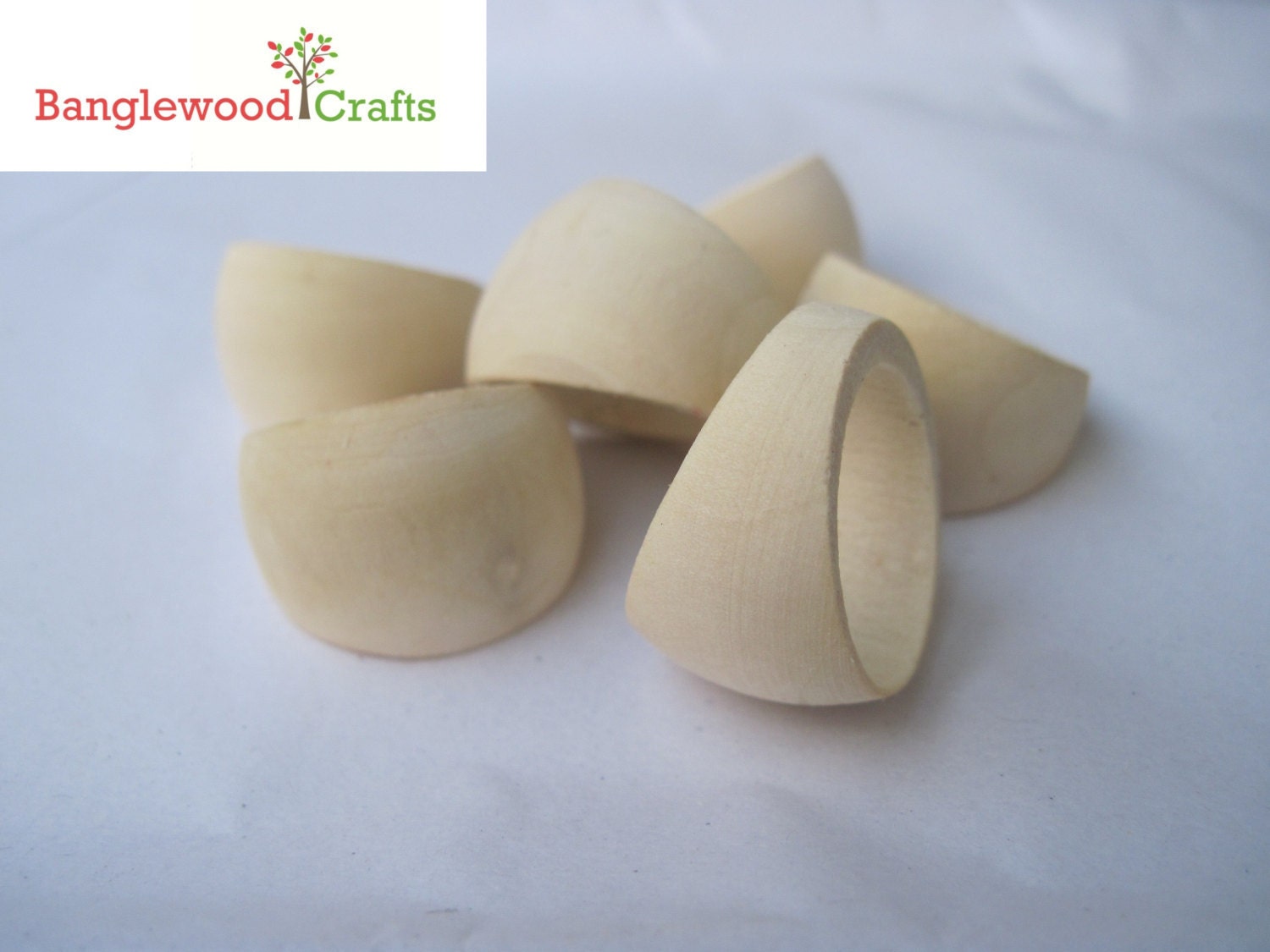 Unfinished Wooden Jewelry Rings - 3 in a set- Size 10