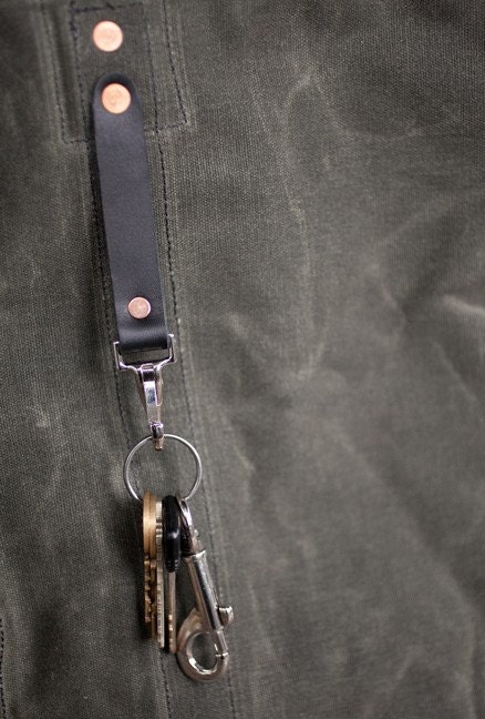 No. 105 Utility Tote in Olive Waxed Canvas, Charcoal Webbing, & Black Leather