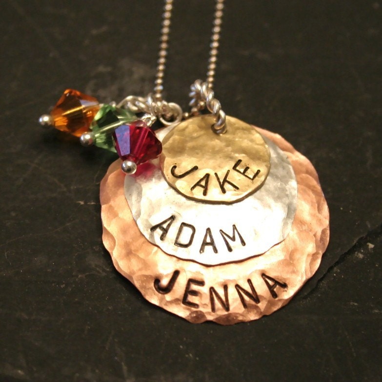 Trio of Metal Family Neklace (Sterling/Copper/Brass)