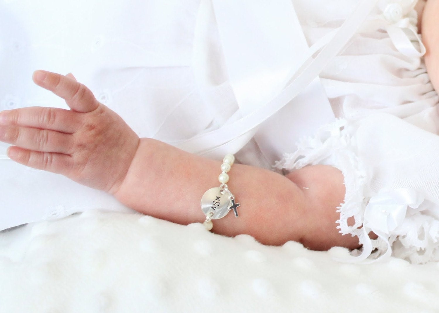 Sweet Pearls - Initial Sterling and Pearl Bracelet -Baptism/Communion/Confirmation