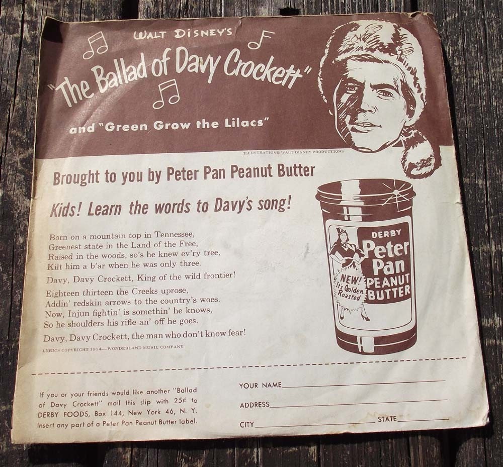 Sealed Mint 1950s Walt Disney Peter Pan Ballad Davy Crockett Record