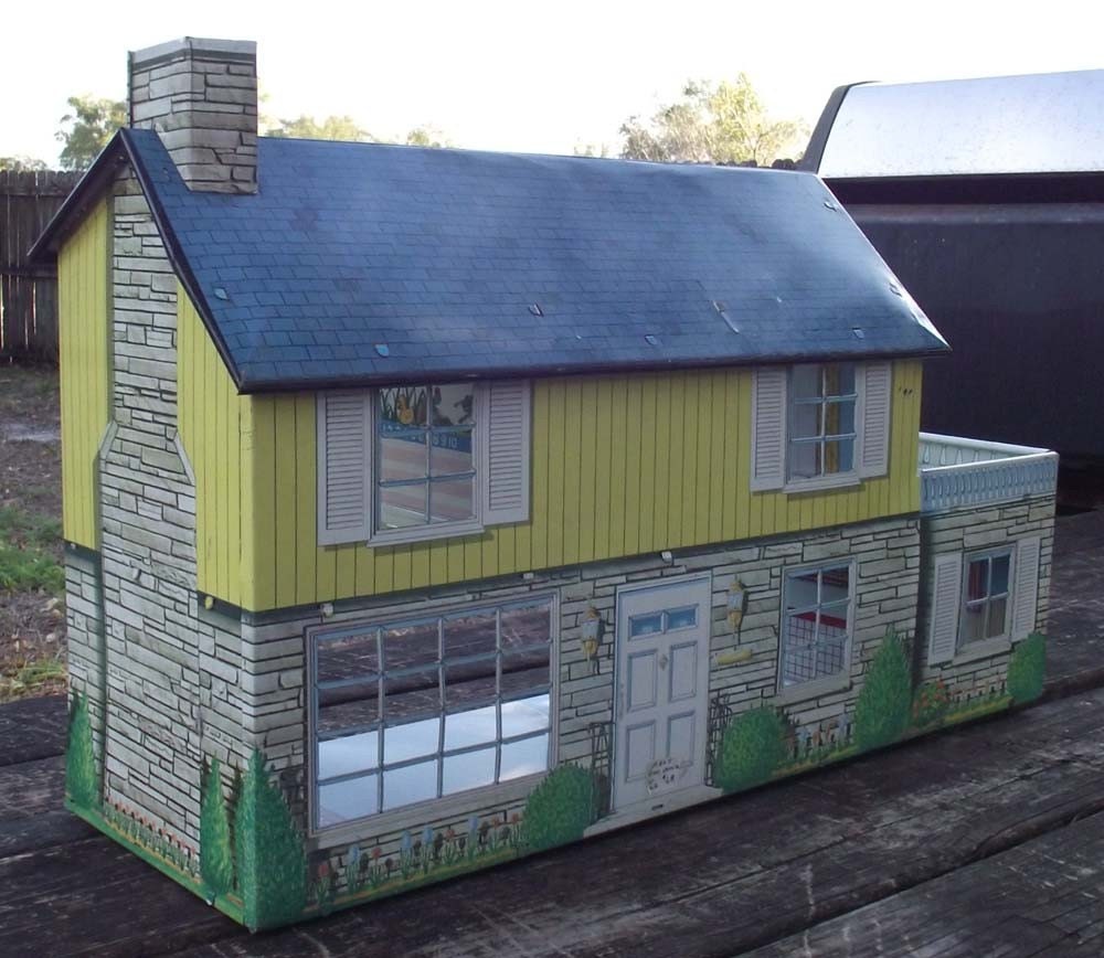 Reserved for Shelly ONLY  Marx Colonial Dollhouse  with Utility Room Circa early 1950s