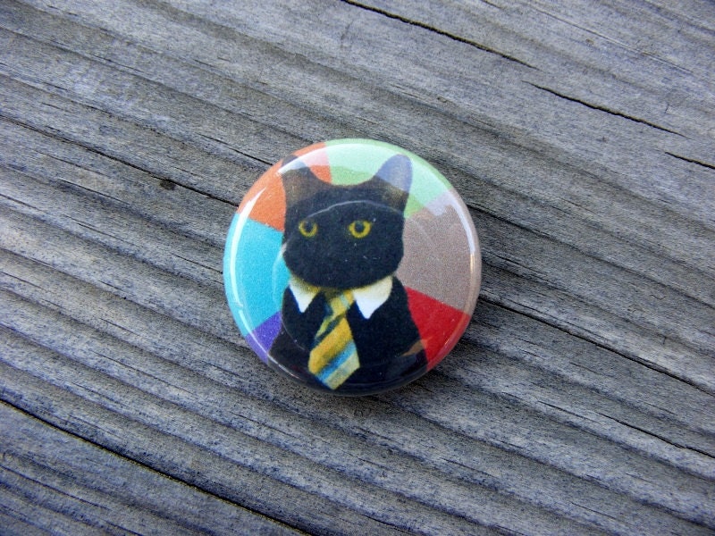 Business Cat - Meme - 1 inch Pin Back Button
