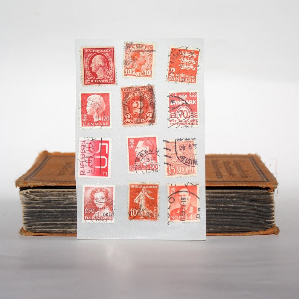 Stamp Stickers - old stamps repurposed
