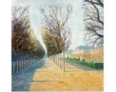 Original painting, 'Tuileries, Paris', acrylic painting, garden, park, springtime, France, 16x16