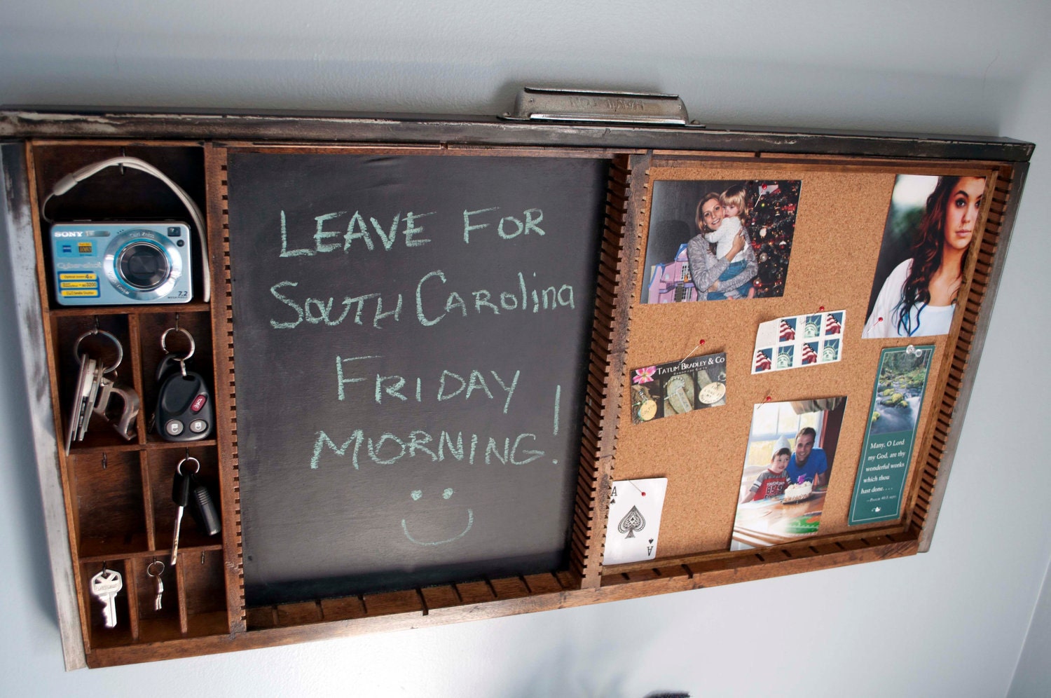 SALE - Antique Printers Drawer Message Bulletin Chalk Board