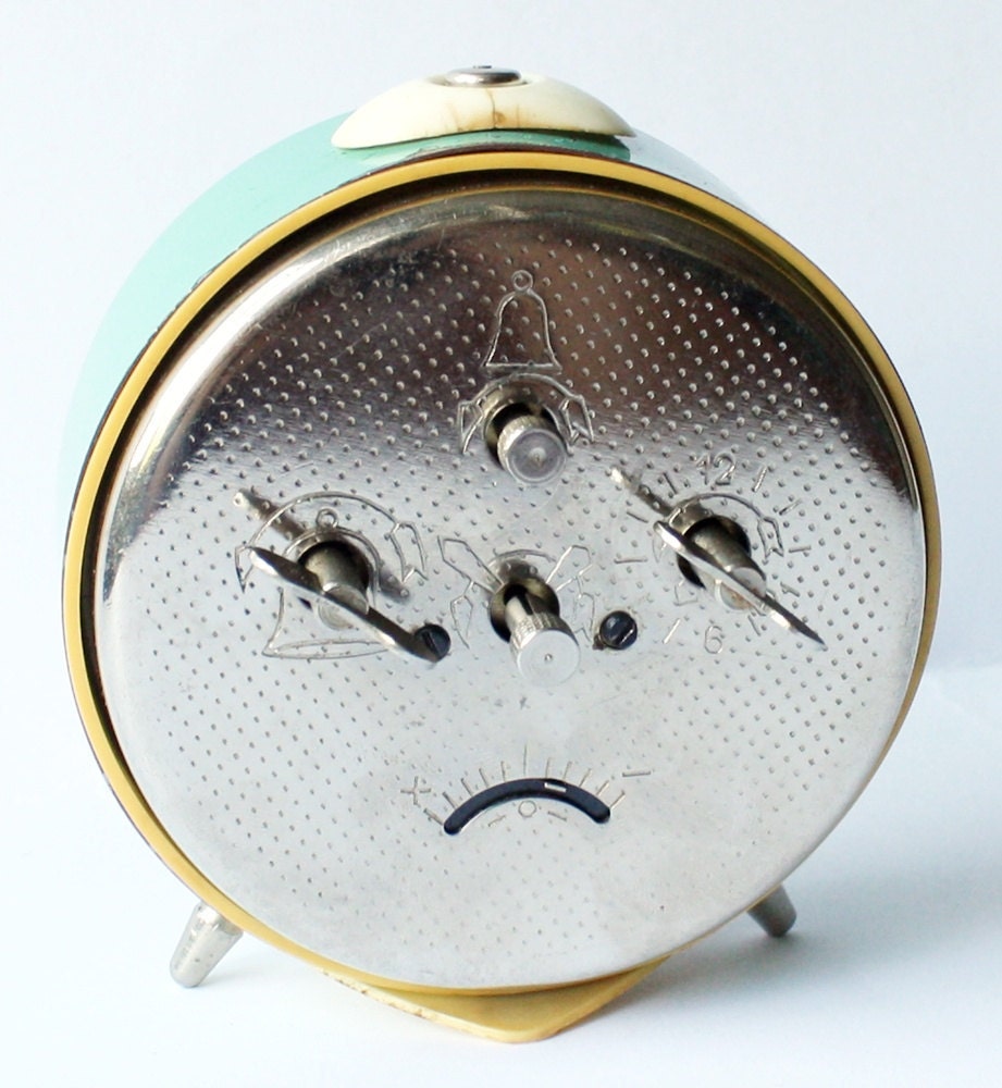 Vintage mechanical alarm clock Vitjaz from Russia Soviet Union