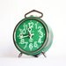 Vintage mechanical alarm clock Vitjaz from Russia Soviet Union green alarm clock
