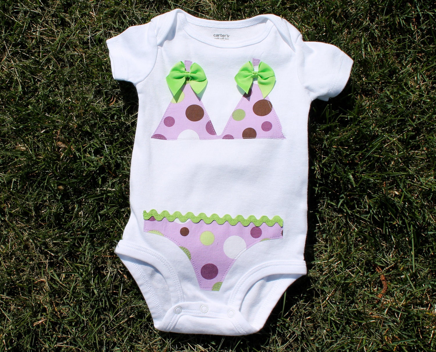 Purple Polka Dot Bikini Onesie
