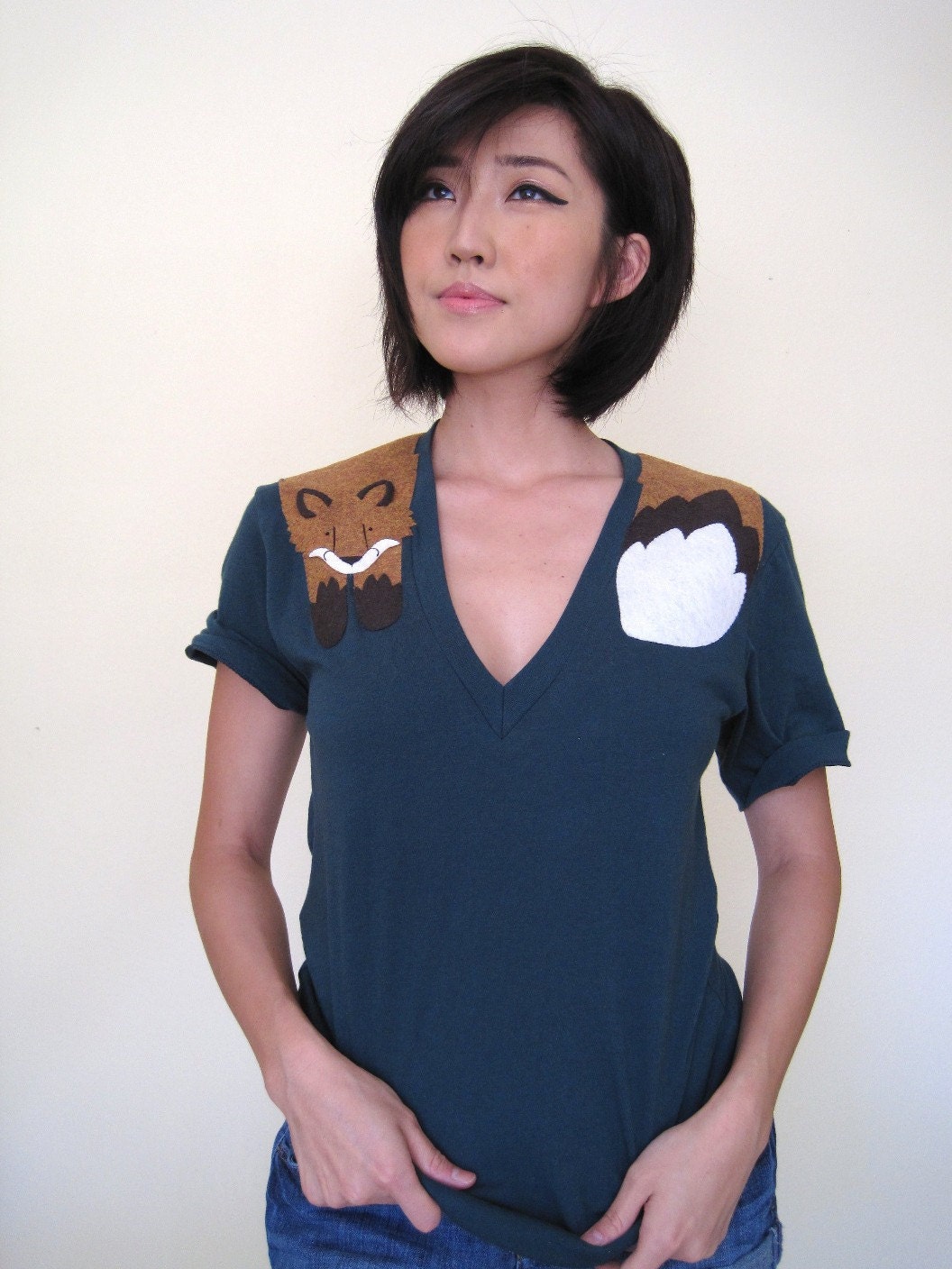 Wrapped Fox T-shirt in Forest Green