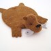 Bear Rug Coaster with Fish (copper with blue-gray fish)