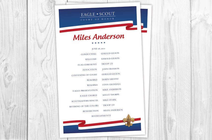 Eagle Scout Court of Honor Coordinating Program