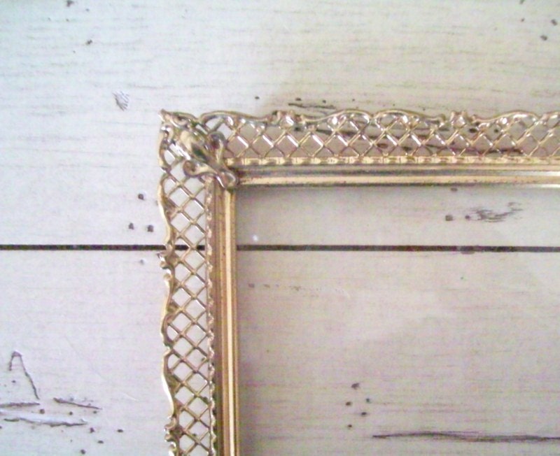 Vintage Filigree Frame Fleur Di Lis Shabby Cottage Chic
