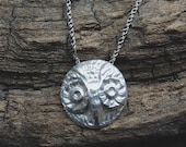 silver owl necklace, made in america