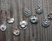 bridesmaids necklace vintage button pendants in silver set of four