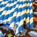 30 Little Boy Blue Stripe Paper Straws.... w/ DIY Blank Printables, Retro, Vintage Inspired, Biodegradable