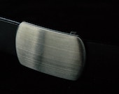 Classic Belt Buckle Brushed Stainless Steel fits 1/4" Belt for Suits or Casual Wear Buckle Signed by Artist, Robert Aucoin