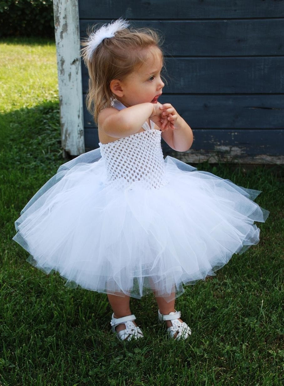 Flower Girl Crochet Tutu Halter Dress - Size NB to 24 Months- Can Be Worn Different Ways