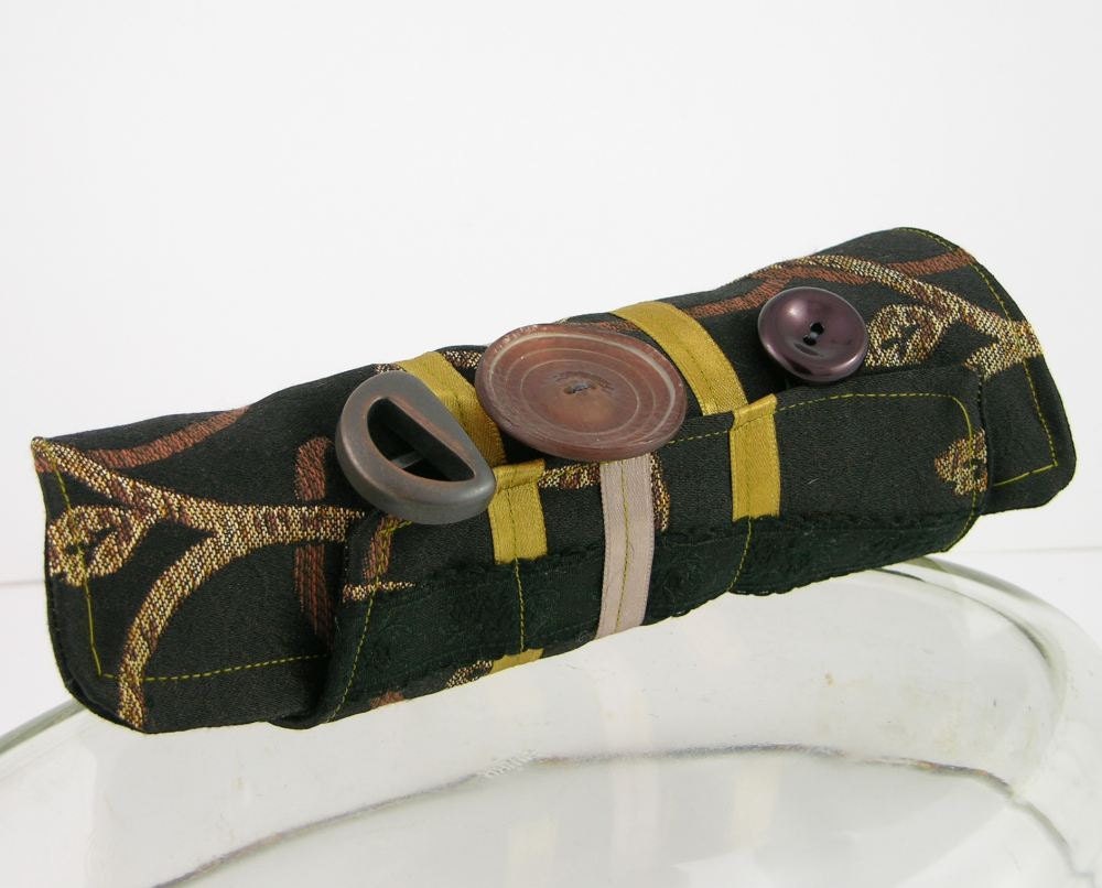 arm cuff eco friendly black brown bronze gold repurposed ribbon victorian romantic steampunk men women unisex tagt team curationnation