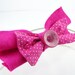 Hair clip bow felt repurposed fabric eco friendly fuchsia hot pink bright polka dot women girls preppy modern tagt team curationnation