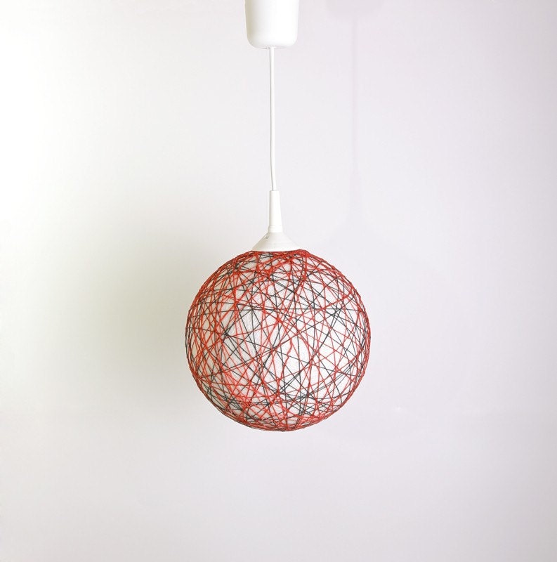 Handmade minimalist lamp, lamp shade, pendant light, ceiling light, unisex hanging lamp Color Trio, Contemporary design interior accent