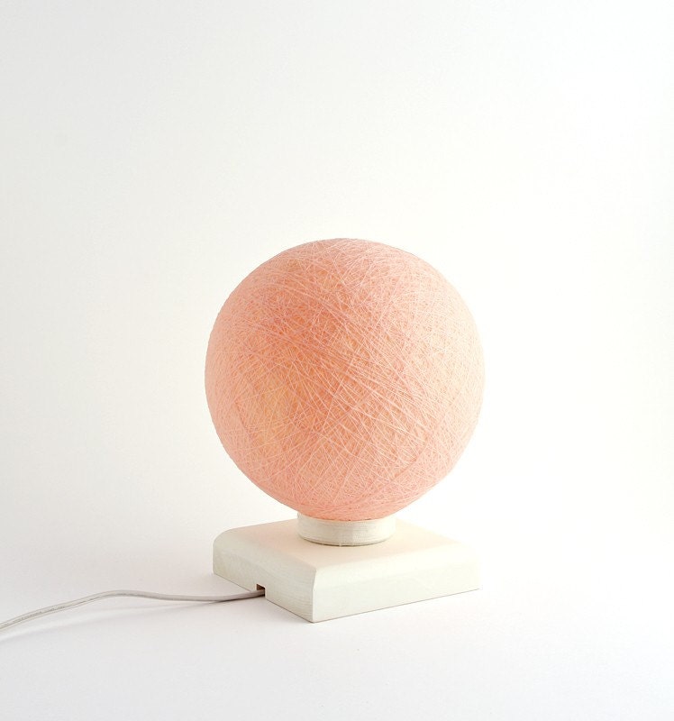 Modern handmade lamp, minimalist table lamp, accent lamp, night light, Contemporary design interior accent Soft Peach by FiligreeCreations