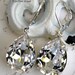 Bridal Earrings, Swarovski Crystal Earrings, Estate Style, Diamond Clear, Tear Drop