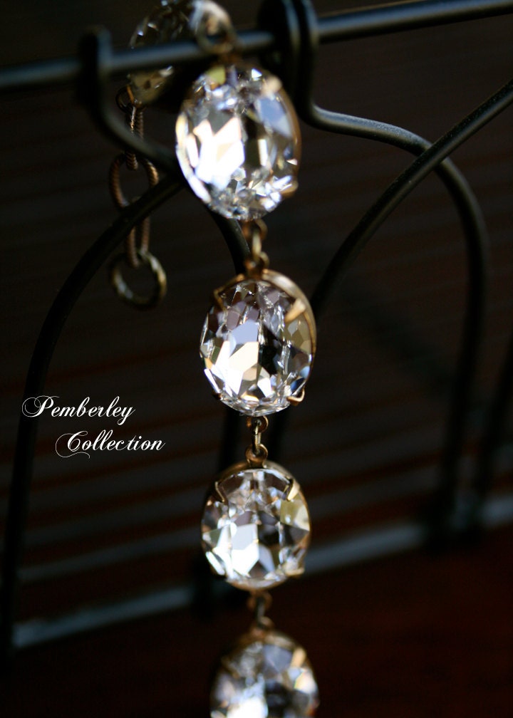 Swarovski Crystal Estate Style Bracelet, Bridal Bracelet, Clear Diamond, Wedding Jewelry