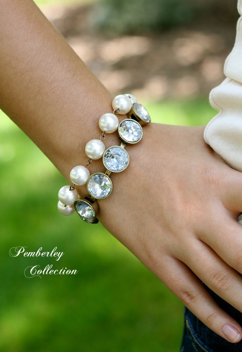 Bridesmaid Bracelet, Bracelet, Pearl, Vintage Style, Swarovski Pearl, Estate Style, Wedding Jewelry