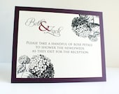 Wedding Rose Petal Toss Sign
