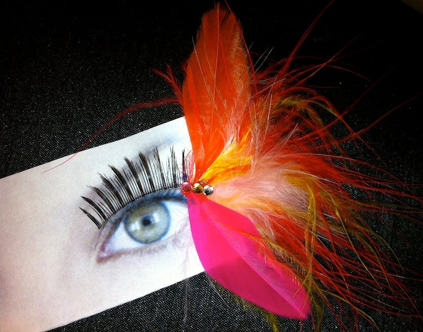 Fluorescent Feather False Eyelashes