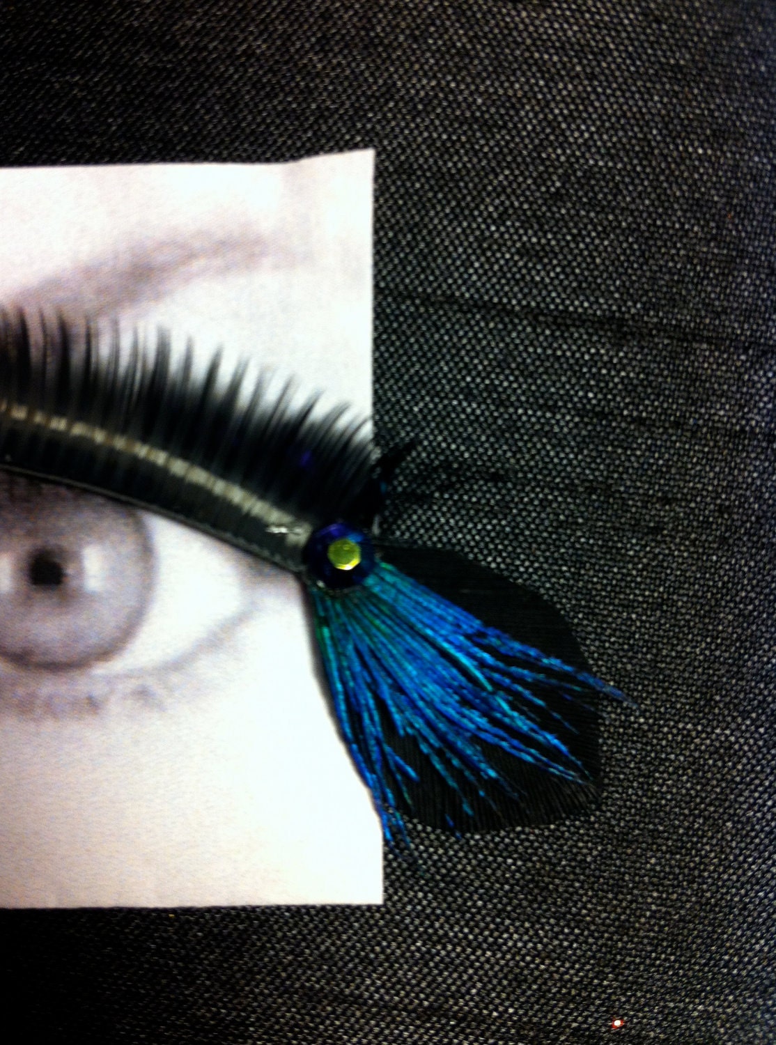 Black & Blue Peacock Feather False Eyelashes