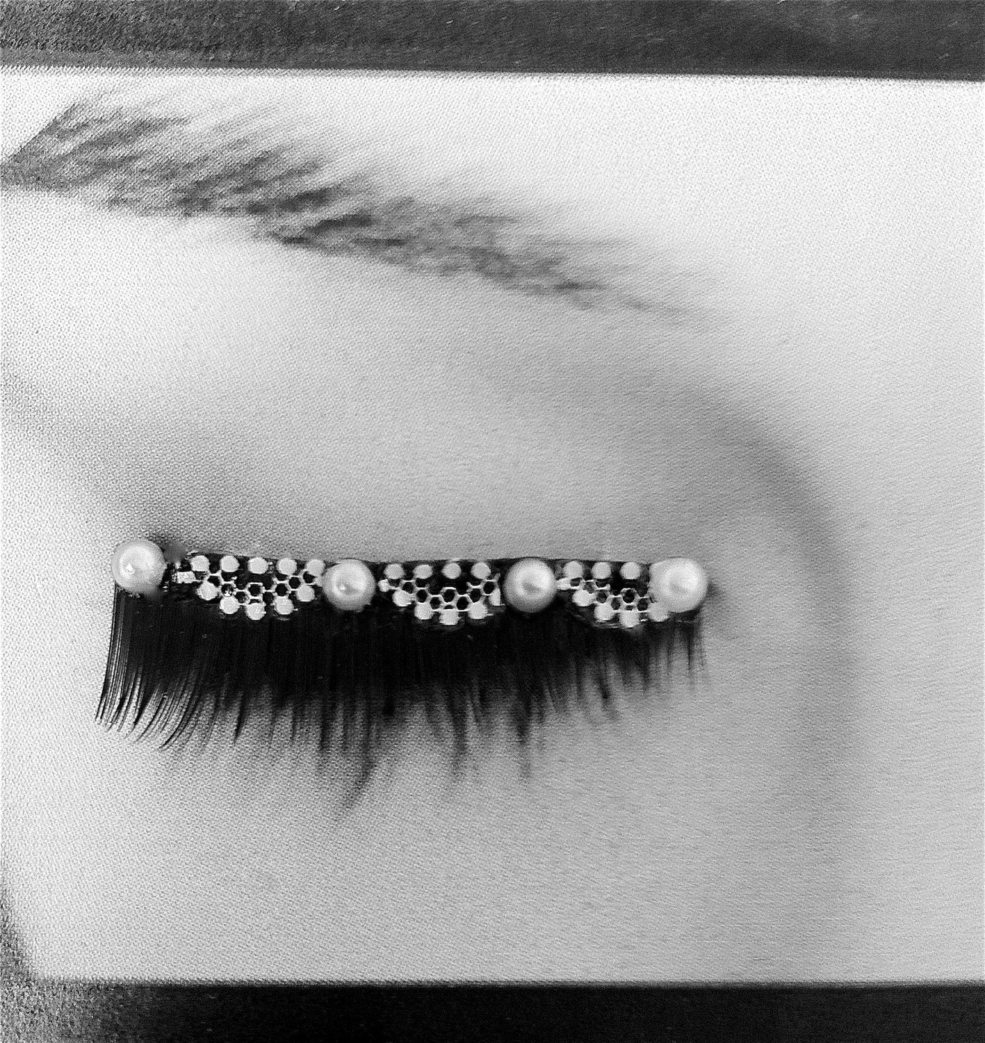 Lace and Pearl False Eyelashes Prom Bride Bridesmaids Wedding Bridal Makeup - CatsMeow1940 Lace and Pearl False Eyelashes Prom Bride Bridesmaids Wedding Bridal Makeup - CatsMeow1940