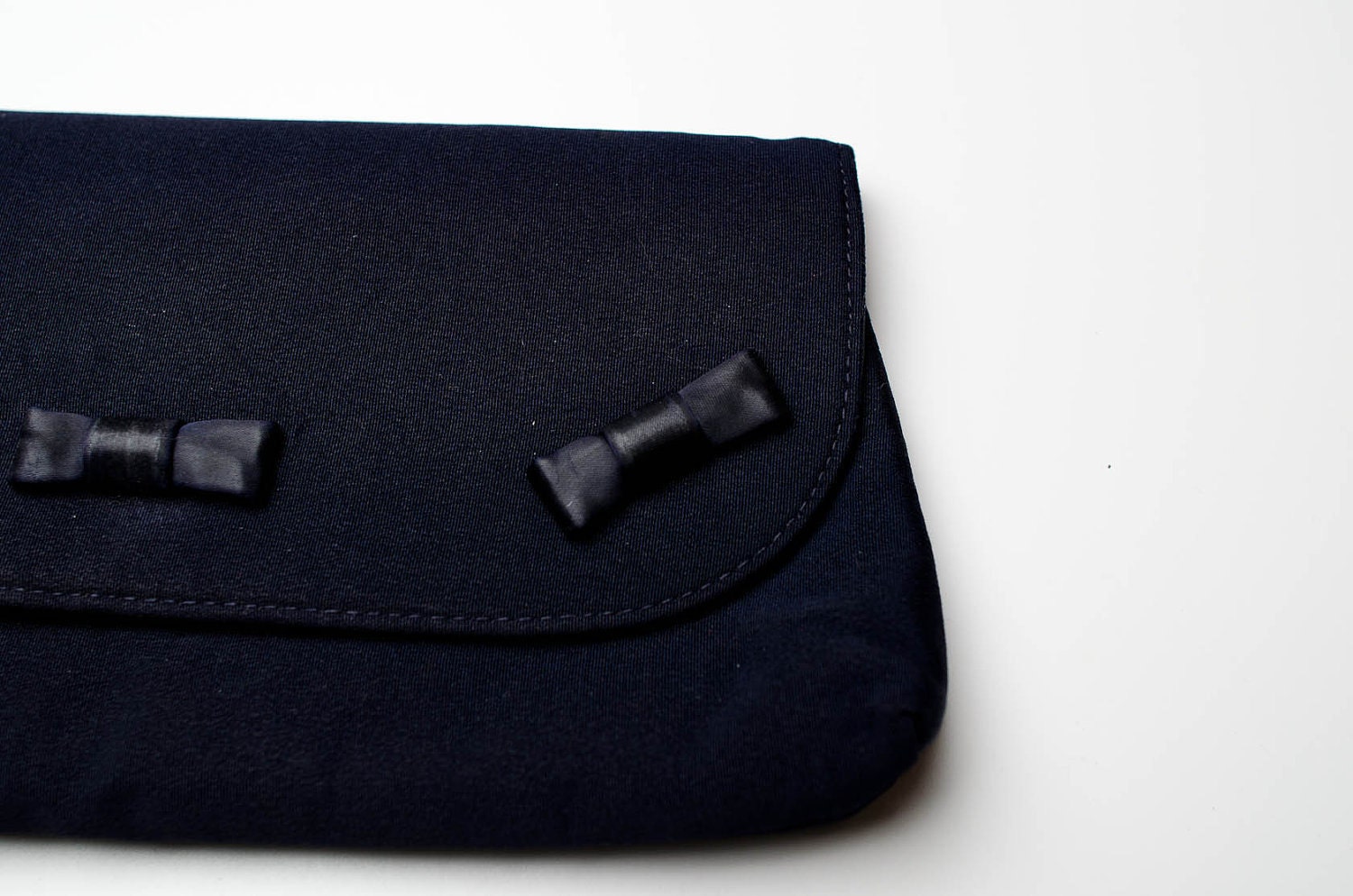 vintage black silk faille evening clutch purse with satin bows