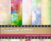 Rainbow Digital Paper - St. Patrick's Day - Backgrounds - Watercolor - Personal and Commercial Use Il_170x135