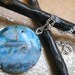 Sky Blue  Malachite Coin Pendant Necklace on Silver Chain, Earthy Fashion Accessory