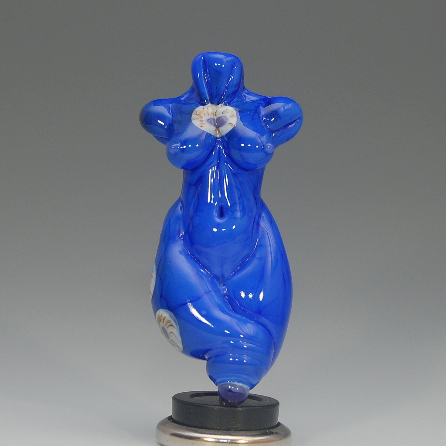 Azure Mademoiselle- Lampwork Goddess Sculpture Bead- SRA
