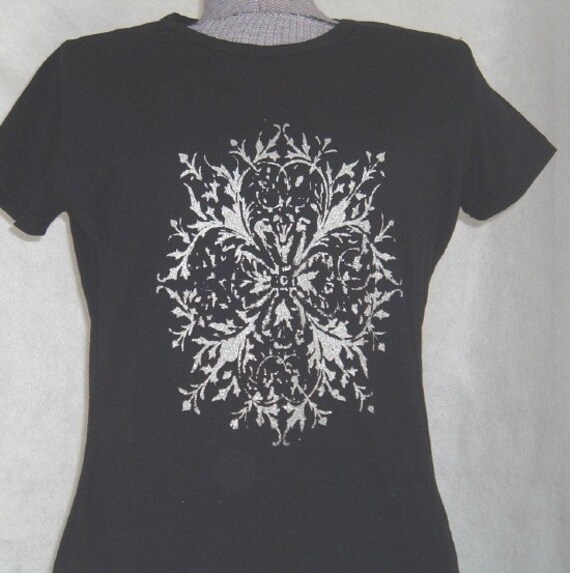 ANTIQUITY Screen Printed Black and Silver Tee Shirt