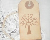 12 small gift tags heart tree manila hang tag, grow a little love