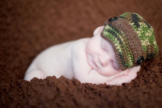 Crochet PATTERN - Army Brim Hat - Instant Download