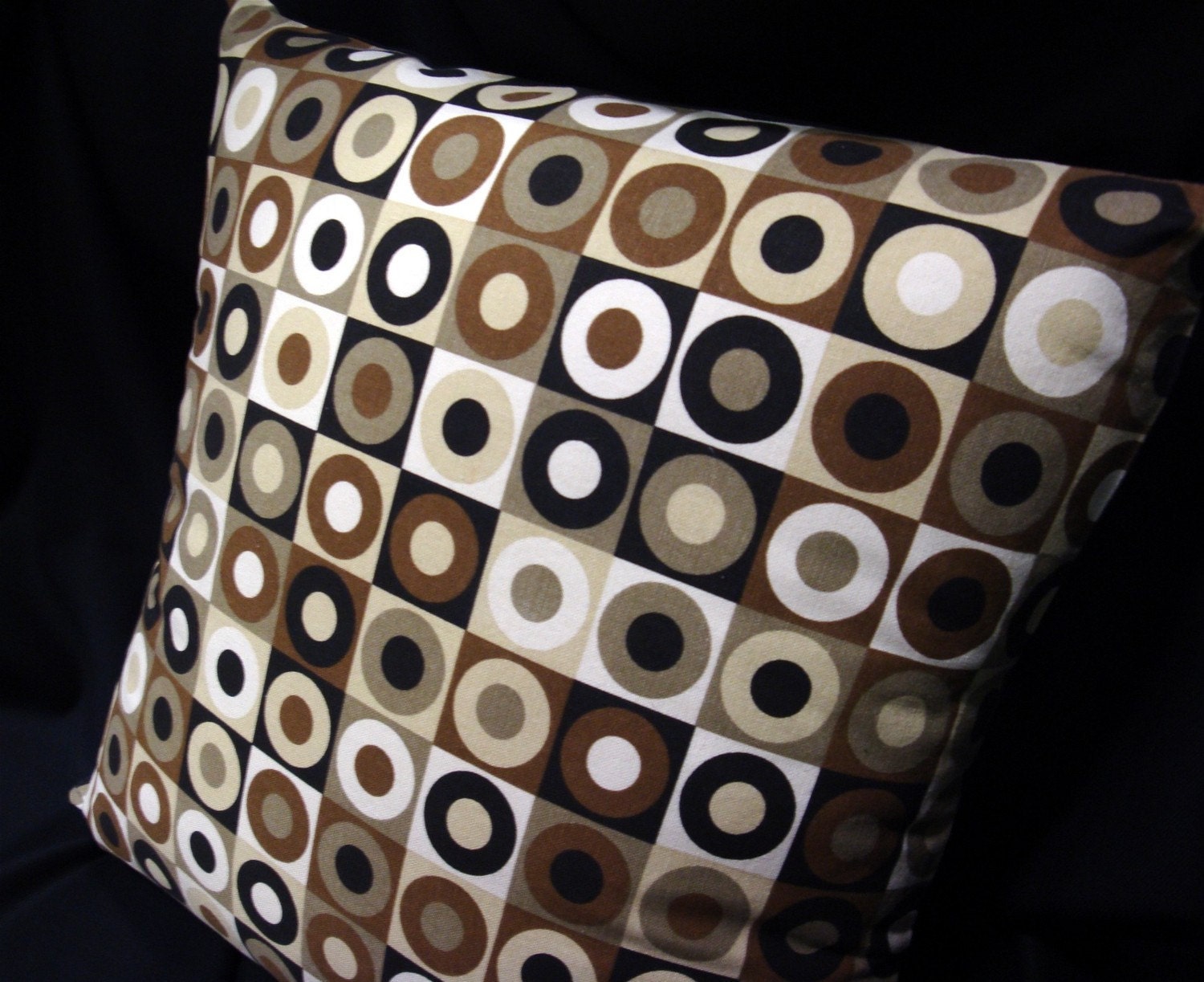 Metro Mod Pillow Cover -- New, Brown and White Metro Designer Fabric -- for 18" x 18" inch insert - New Home Dec Fabric