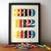 Personalized Birthday Date with Message - Custom Wall Art Print (Yellow, Blue, Pink, Green, Red)