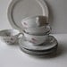 Vintage Royal Duchess Mountain Bell Bavarian Pink Floral Teacups and Saucers Set of Four